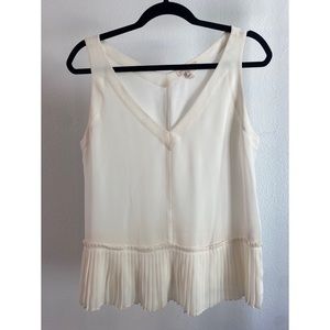 Rebecca Taylor Cream V Neck Shirt